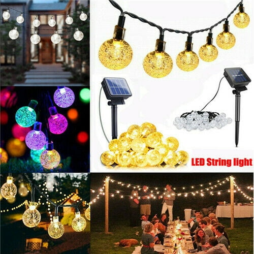 Solar Powered Edison Bulb String Lights Outdoor Fairy BBQ Party Wedding