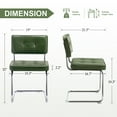 thumbnail image 6 of ONEVOG 19.3'' Mid-Century Modern Dining Chairs Set of 2, Faux Leather Cantilever Kitchen Chairs with Chrome Legs for Kitchen Dining room, Green, 6 of 9