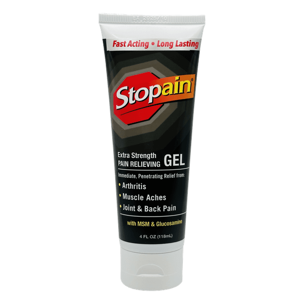 Stopain Pain Relief Gel 4oz, USA Made, Max Strength Fast Acting With