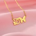thumbnail image 2 of Collar con iniciales de corazón de mariposa para mujer, joyería con colgante de cadena de acero inoxidable, Gargantilla, regalo de amistad, 2 of 4