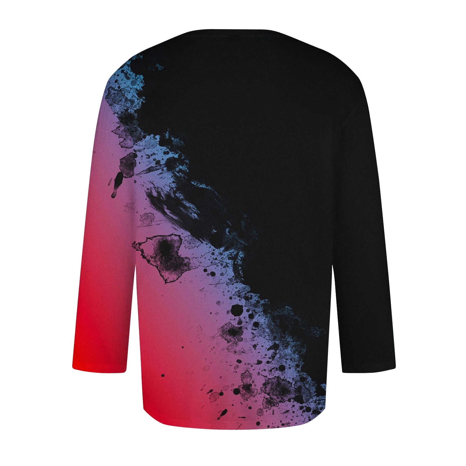 Wancir Tie Dye Shirts Gradient Tshirt Mens 3/4 Length Tshirts Jersey Baseball Tshirts Crew Neck Casual Soft Regular Fit Tees