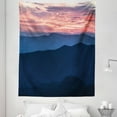 thumbnail image 1 of Appalachian Tapestry, Landscape Photo of Sunset over Blue Ridge Mountains in Virginia, Fabric Wall Hanging Decor for Bedroom Living Room Dorm, 5 Sizes, Coral and Dark Sky Blue, by Ambesonne, 1 of 1
