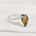 thumbnail image 2 of Natural Citrine Ring, Rough Citrine Gemstone Ring, November Birthstone, Twisted 2 Band, 925 Sterling Silver, Womens Ring, Christmas, Thanksgiving, Handmade, Statement Jewelry, Rough Gemstone Jewelry, 2 of 6