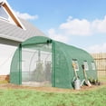 thumbnail image 2 of Outsunny Walk-in Tunnel Greenhouse w/ Support Rods, Plant Hot House, Green, 2 of 10