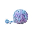 thumbnail image 2 of rygai Cats Ball Toy Bite-resistant Scratch-Proof Tear Resistant Non-shedding Anti-break Relieve Boredom Built-in Bell Fleece Knitting Yarn Ball Toy Pet Supply,Blue, 2 of 7