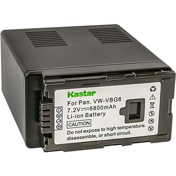 Kastar 1-Pack VW-VBG6 Battery Replacement for Panasonic AG-HMC153MC,AG-HMC155, AG-HMR10, AG-HMR10A, AG-HMR10E, AG-HMR10P, AG-HSC1U, AG-AC7, AG-AF100, AG-AF105A, AG-AC130, AG-AC130A