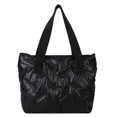 thumbnail image 1 of Bolso acolchado para mujer, bolso Hobo suave y brillante, Color sólido para compras al aire libre femeninas, 1 of 9