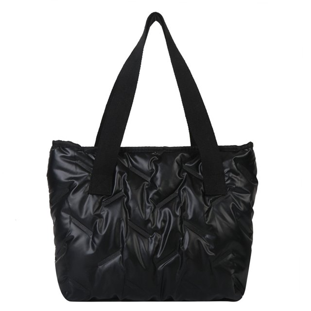 Bolso acolchado para mujer, bolso Hobo suave y brillante, Color sólido para compras al aire libre femeninas