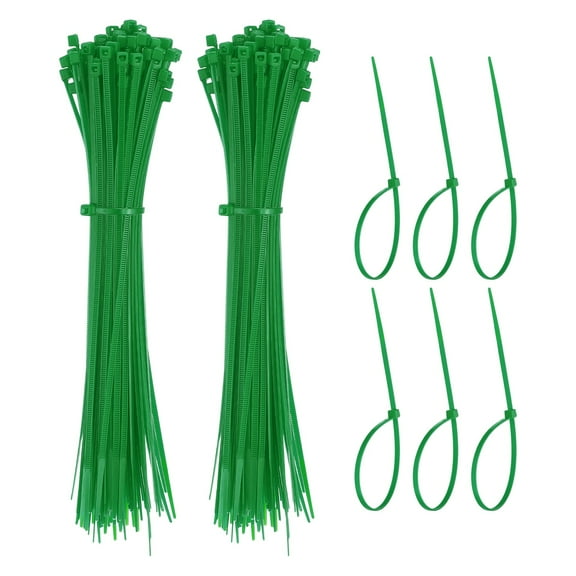 Zip Ties Plastic Cable Ties, Self-Locking Wire Zip Tie 8 Inch - (1000 Pack, Green)