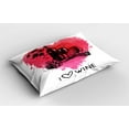thumbnail image 2 of Ambesonne Wine Pillow Sham 2 Pack, Sketch Watercolor Heart, 30"x20", Pink Coral Black, 2 of 3