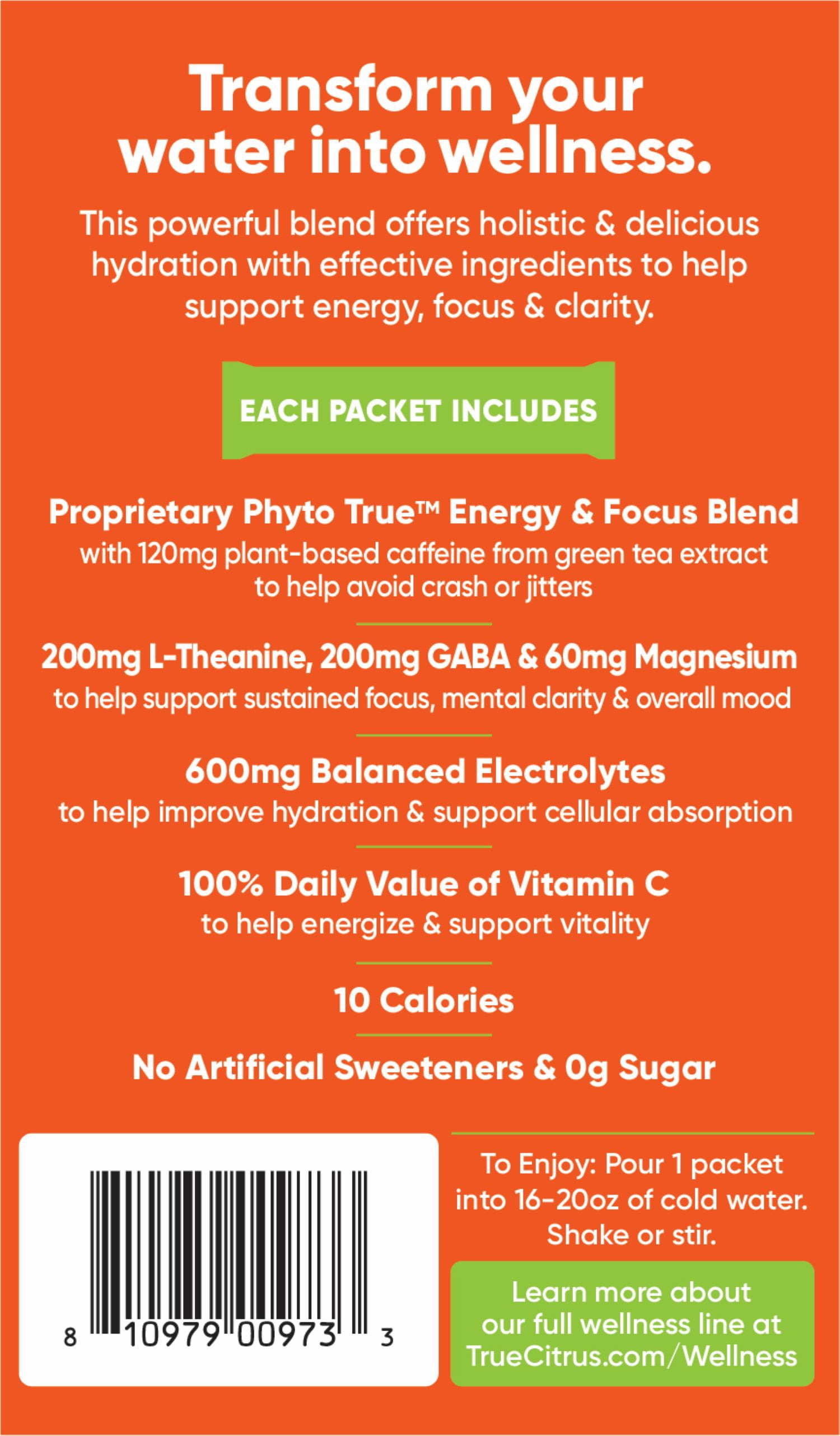 True Lemon Elevate Your Potential Citrus Blast Flavored Powder, 10 Ct. Drink Mix Packets
