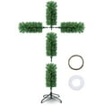 thumbnail image 2 of 59in Christmas Cross Tree with Lights and a White Silk Scarf Christmas Christian Decorations Indoor Jesus Christ Catholic Cross Decor He is Risen for Home Decor, 2 of 6