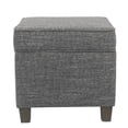thumbnail image 3 of HomePop Square Transitional Wood and Fabric Lift Off Ottoman in Gray Finish, 3 of 9