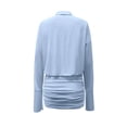 thumbnail image 5 of Pounoo Women's Mini Dresses Long Sleeve V Neck Chiffon Button Front Dresses Daily Errands Soft Lightweight Stylish Bodycon Dresses Gift, 5 of 6