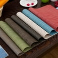 thumbnail image 6 of Solid Color Household Dining Table Placemat Thickened Woven Pvc Placemat, 6 of 7