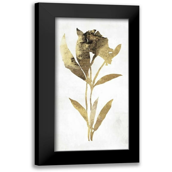Jensen, Asia 9x14 Black Modern Framed Museum Art Print Titled - Gold Botanical III