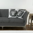 thumbnail image 7 of Ambesonne Indie Throw Pillow Cover 2 Pack, Wild Hipster Lion Glasses, 18", Black and White, 7 of 7