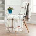 thumbnail image 2 of Chanasya Beige Cream Sherpa Plaid Throw Blanket - Soft Cozy Warm Plush Fluffy Fleece Flannel Throws Blankets for Sofa Couch Living & Bed Room -Rustic Fall Autumn Winter Holiday Camping Blanket & Décor, 2 of 5