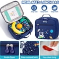 thumbnail image 5 of 3-Piece Cute Backpacks Casual Daypack with Lunch Bag Pencil Pouch Set, Waterproof Lightweight Bookbag, Blue Space, 5 of 6