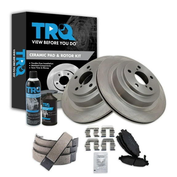 TRQ Rear Brake Pad & Rotor Kit BKA34954 Fits Select 2008-2009 Subaru Legacy