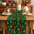 thumbnail image 4 of Christmas Trees Cotton Linen Table Runner for Dining Kitchen, Dark Green Xmas Tree Star Winter Holiday Wedding Outdoor Party Tablerunners Decoration, Dresser Scarf Coffee Tablecloth Runners 13"x60", 4 of 9