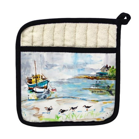 

Betsy Drake PT445 Boat & Sandpipers Pot Holder