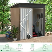 YODOLLA 5 x 3 ft. Outdoor Metal Steel Storage Shed with Sliding Roof & Lockable Door for Backyard, Garden