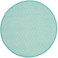 thumbnail image 2 of SAFAVIEH Montauk Terrence Geometric Diamond Cotton Area Rug, Ivory/Aqua, 6' x 6' Round, 2 of 6