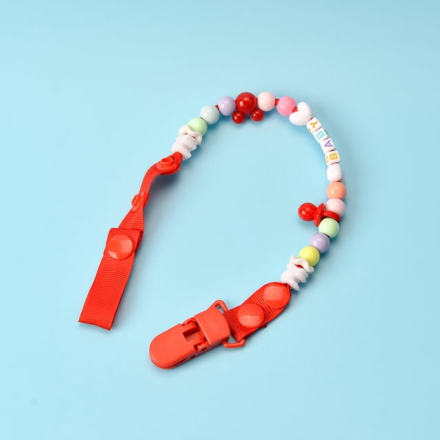Cadena para chupete ajustable para bebé, pinza para chupete, juguete para bebé, pegamento para dientes, cadena anticaída, cuerda con letras