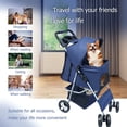 thumbnail image 2 of Maylai Pet Stroller for Small Cat/Dog - Lightweight Foldable with Storage Basket and Cup Holder (Navy Blue), 2 of 7