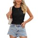 thumbnail image 1 of Camiseta sin mangas para mujer, cuello redondo, cuadros 3D, ajuste delgado, color puro, chaleco sin mangas de verano para uso diario, 1 of 7