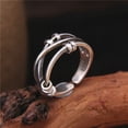 thumbnail image 2 of Wollet S925 Sterling Silver Ring, Open End, Geometric Multi-layer Round Buckle Open Ring Women's Vintage Ring, 2 of 4