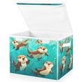 thumbnail image 2 of Iauyy Large Storage Box with Lid - Foldable Home Storage Bins for Clothes Toy Holiday Decor, Cute Otter (42*32*30cm), 2 of 6