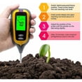 thumbnail image 3 of Brillar Probadores de suelo Probador de humedad de pH del suelo Temperatura de luz 4 en 1 Medidor de humedad del suelo de pH Probador electrónico de suelo para plantas de jardín Amarillo, 3 of 5