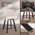 thumbnail image 3 of Dycanpo 26''Tall Swivel Counter Height Bar Stools Set of 2 with Backs for Home Kitchen Island, White, 3 of 8