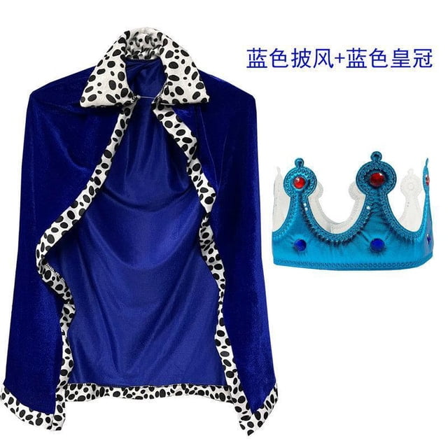 Minnieouse King Robe Kids Disfraz de Halloween Cosplay Juego de rol Preescolar Vestir Rojo Disfraces de disfraces Azul