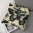 thumbnail image 7 of BANET Death Moth Square Cushion Covers Set of 2 Skull Decor Reversible Outdoor Throw Pillow Covers Cases for Halloween Decorations Throw Pillowcases for Sofa Couch Chair Decor 24x24in, 7 of 7