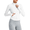 White, variant on G4Free BareFeel Cropped Jackets for Women Slim Fit Full Zip Up Workout Athletic Track Jackets with Thumb Holes for Yoga