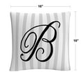 thumbnail image 2 of Gray Striped Ornate Letter Script B By Abc 16 X 16 Decorative Throw Pillow, 2 of 5