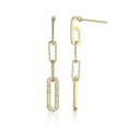 thumbnail image 2 of Forever Facets 18K Gold Over Sterling Silver Cubic Zirconia Oval Paperclip Post Earrings, 2 of 6