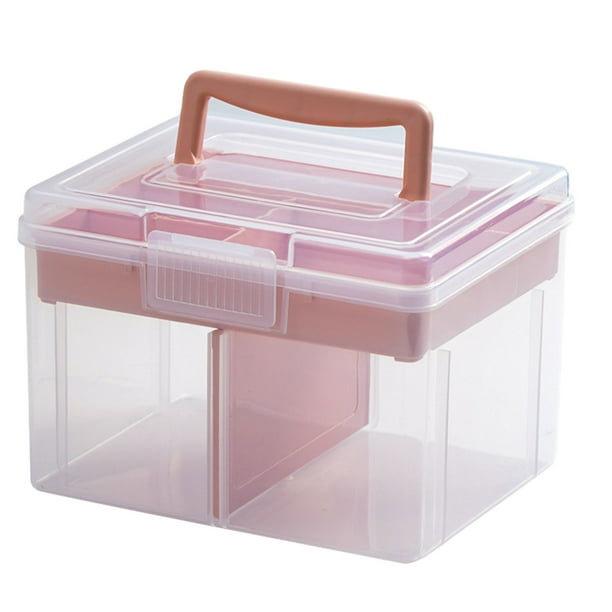Toystoory Caja de almacenamiento de plástico resistente y espaciosa para todas las necesidades, caja organizadora multiusos multifuncional de PP Almacenamiento y organización del hogar Rosa (S)
