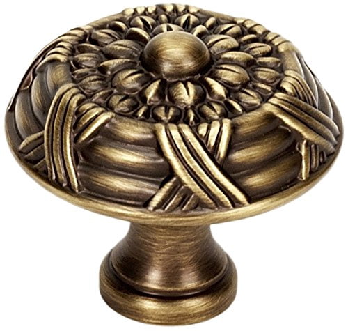 A880-38-AEM Ribbon & Reed Traditional Knobs, Antique English Matte, 1-1/2"