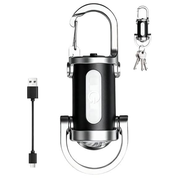 Rechargeable Keychain Flashlight, USB-C Small Portable Keychain Light with Multiple Modes for Dog Walking, Camping, Hiking, Travel and Emergency Use,1200 Lumens Mini COB Work Light(1pc)