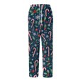 thumbnail image 6 of Wutalume Men's Drawstring Pocket Flannel Pants with Festive Print, Warm Homewear Sleep Pants for Cozy Nights and Relaxation,Navy L, 6 of 7