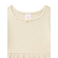 thumbnail image 2 of Wonder Nation Toddler Girls Square Neck Cozy Knit Dress, Sizes 12M-5T, 2 of 3