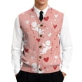 thumbnail image 5 of Mens Valentines Day Sweater Vests V Neck Sleeveless Cardigan Vest Knitwear, 5 of 7