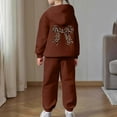 thumbnail image 6 of Gyexs Toddler Girls Clothes Size 3-4 Years Soft and Comfortable Tops Pants, Pullovers Sweatsuit Outfit (Coffee, 3-4 Years), 6 of 6
