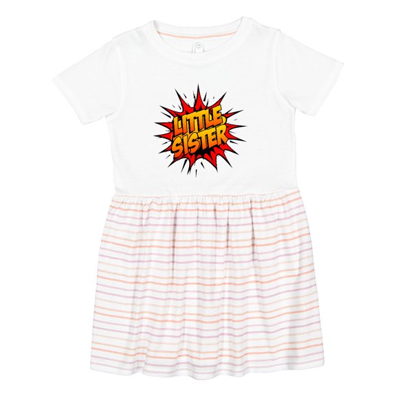 Inktastic Little Sister Super Hero Girls Toddler Dress