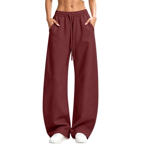 Barrel Sweatpants For Women Elastic Waist Drawstring Athletic Pants Fall Casual Fleece Baggy Athletic Running Trouser