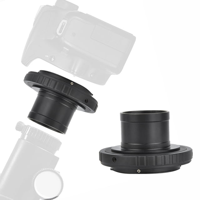 Adaptador de Cámara de Metal, Ajuste de Precisión para Cámaras Con Montura Ai, Estructura Interior Y Exterior, Aleación de Aluminio Negro, Puerto ocular de Telescopio de 1,25